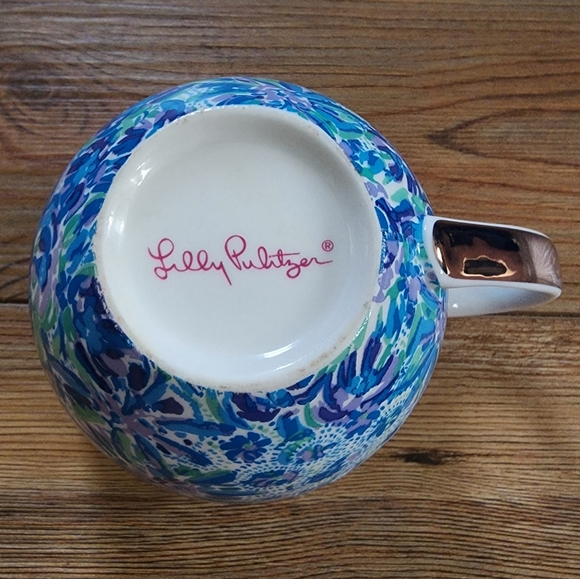 Lilly Pulitzer High Maintenance 12oz Ceramic Mug Blue Floral Lion - Picture 6 of 8